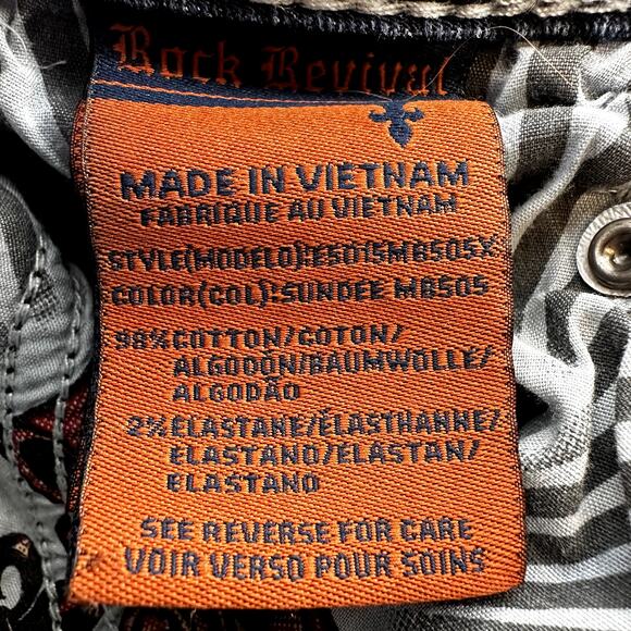 Rock Revival Sundee Mid Rise Bootcut Jeans Stretch Acid Wash Blue 29"x35" - Picture 5 of 8